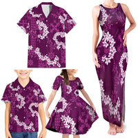 Mokihana Maile and Ilima Leis Family Matching Tank Maxi Dress and Hawaiian Shirt Akala Hawaiian Tapa Quilt Pattern LT9 - Polynesian Pride