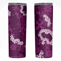 Mokihana Maile and Ilima Leis Skinny Tumbler Akala Hawaiian Tapa Quilt Pattern LT9 Pink - Polynesian Pride