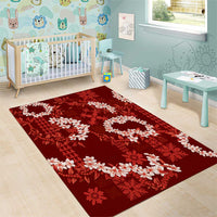 Mokihana Maile and Ilima Leis Area Rug Ulaʻula Hawaiian Tapa Quilt Pattern - Polynesian Pride