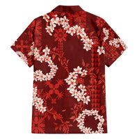 Mokihana Maile and Ilima Leis Family Matching Off Shoulder Maxi Dress and Hawaiian Shirt Ulaʻula Hawaiian Tapa Quilt Pattern LT9 - Polynesian Pride