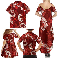 Mokihana Maile and Ilima Leis Family Matching Summer Maxi Dress and Hawaiian Shirt Ulaʻula Hawaiian Tapa Quilt Pattern LT9 - Polynesian Pride