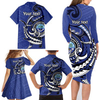 Personalized FSM 1986 Independence Day Family Matching Long Sleeve Bodycon Dress and Hawaiian Shirt Polynesian Shark Tattoo Style LT9 - Polynesian Pride