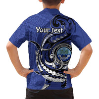Personalized FSM 1986 Independence Day Family Matching Off Shoulder Maxi Dress and Hawaiian Shirt Polynesian Shark Tattoo Style LT9 - Polynesian Pride