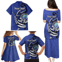 Personalized FSM 1986 Independence Day Family Matching Puletasi and Hawaiian Shirt Polynesian Shark Tattoo Style LT9 - Polynesian Pride