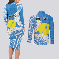 Personalized Palau 1994 Belau Rekid Couples Matching Long Sleeve Bodycon Dress and Long Sleeve Button Shirt Polynesian Plumeria Style LT9 - Polynesian Pride