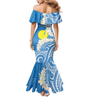 Personalized Palau 1994 Belau Rekid Family Matching Mermaid Dress and Hawaiian Shirt Polynesian Plumeria Style LT9 - Polynesian Pride