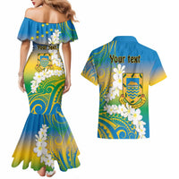 Personalised Tuvalu 1978 Independence Day Couples Matching Mermaid Dress and Hawaiian Shirt Polynesian Plumeria Style LT9 - Polynesian Pride