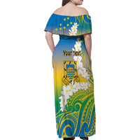 Personalised Tuvalu 1978 Independence Day Family Matching Off Shoulder Maxi Dress and Hawaiian Shirt Polynesian Plumeria Style LT9 - Polynesian Pride