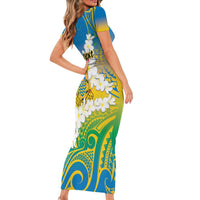 Personalised Tuvalu 1978 Independence Day Family Matching Short Sleeve Bodycon Dress and Hawaiian Shirt Polynesian Plumeria Style LT9 - Polynesian Pride