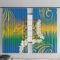 Personalised Tuvalu 1978 Independence Day Window Curtain Polynesian Plumeria Style LT9 With Hooks Gradient - Polynesian Pride