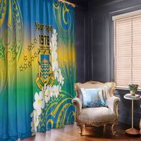 Personalised Tuvalu 1978 Independence Day Window Curtain Polynesian Plumeria Style LT9 - Polynesian Pride