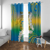 Personalised Tuvalu 1978 Independence Day Window Curtain Polynesian Plumeria Style LT9 With Grommets Gradient - Polynesian Pride