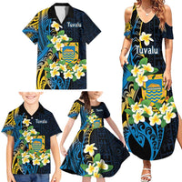 Personalised Tuvalu Beautiful Plumeria Flower Family Matching Summer Maxi Dress and Hawaiian Shirt LT9 - Polynesian Pride
