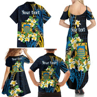 Personalised Tuvalu Beautiful Plumeria Flower Family Matching Summer Maxi Dress and Hawaiian Shirt LT9 - Polynesian Pride