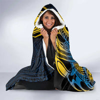 Personalised Tuvalu Beautiful Plumeria Flower Hooded Blanket LT9 - Polynesian Pride