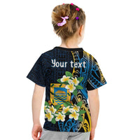 Personalised Tuvalu Beautiful Plumeria Flower Kid T Shirt