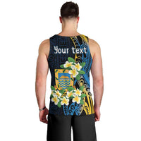 Personalised Tuvalu Beautiful Plumeria Flower Men Tank Top LT9 - Polynesian Pride
