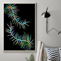 New Zealand Canvas Wall Art Aotearoa Silver Fern Mixed Papua Shell Green Vibe LT9 - Polynesian Pride