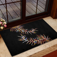 New Zealand Rubber Doormat Aotearoa Silver Fern Mixed Papua Shell Red Vibe LT9 - Polynesian Pride