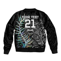 Custom New Zealand Rugby Sleeve Zip Bomber Jacket NZ Black Fern Champions History With Papua Shell LT9 - Polynesian Pride