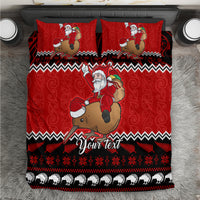 Personalised New Zealand Christmas Bedding Set Kiwi Santa Claus Maori Meri Kirihimete LT9 Red - Polynesian Pride