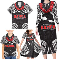 Samoa Black Saturday Family Matching Long Sleeve Bodycon Dress and Hawaiian Shirt Samoa mo Samoa with Black Ula Fala LT9 - Polynesian Pride