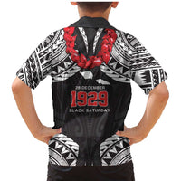 Samoa Black Saturday Family Matching Mermaid Dress and Hawaiian Shirt Samoa mo Samoa with Black Ula Fala LT9 - Polynesian Pride
