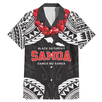 Samoa Black Saturday Family Matching Mermaid Dress and Hawaiian Shirt Samoa mo Samoa with Black Ula Fala LT9 Dad's Shirt - Short Sleeve Black - Polynesian Pride