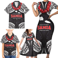 Samoa Black Saturday Family Matching Short Sleeve Bodycon Dress and Hawaiian Shirt Samoa mo Samoa with Black Ula Fala LT9 - Polynesian Pride