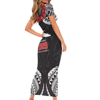 Samoa Black Saturday Family Matching Short Sleeve Bodycon Dress and Hawaiian Shirt Samoa mo Samoa with Black Ula Fala LT9 - Polynesian Pride