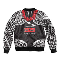 Samoa Black Saturday Sleeve Zip Bomber Jacket Samoa mo Samoa with Black Ula Fala