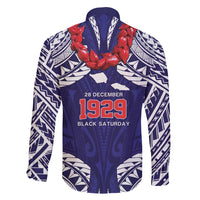 Samoa Black Saturday Family Matching Long Sleeve Bodycon Dress and Hawaiian Shirt Samoa mo Samoa with Blue Ula Fala LT9 - Polynesian Pride