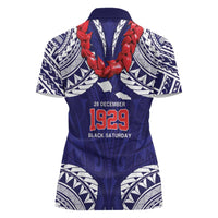 Samoa Black Saturday Women Polo Shirt Samoa mo Samoa with Blue Ula Fala