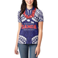 Samoa Black Saturday Women Polo Shirt Samoa mo Samoa with Blue Ula Fala