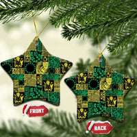Cook Islands Mere Kiritimiti Ceramic Ornament Pacific Patchwork Xmas Vibes - Polynesian Pride