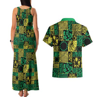 Cook Islands Mere Kiritimiti Couples Matching Tank Maxi Dress and Hawaiian Shirt Pacific Patchwork Xmas Vibes - Polynesian Pride