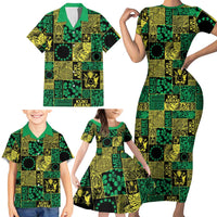 Cook Islands Mere Kiritimiti Family Matching Short Sleeve Bodycon Dress and Hawaiian Shirt Pacific Patchwork Xmas Vibes LT9 - Polynesian Pride