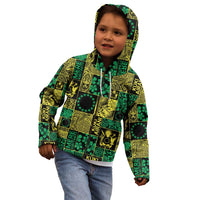 Cook Islands Mere Kiritimiti Kid Hoodie Pacific Patchwork Xmas Vibes - Polynesian Pride