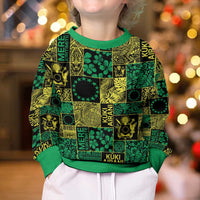 Cook Islands Mere Kiritimiti Kid Ugly Christmas Sweater Pacific Patchwork Xmas Vibes LT9 - Polynesian Pride