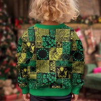 Cook Islands Mere Kiritimiti Kid Ugly Christmas Sweater Pacific Patchwork Xmas Vibes LT9 - Polynesian Pride