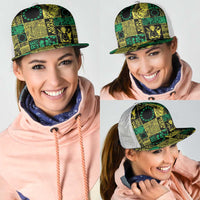 Cook Islands Mere Kiritimiti Mesh Trucker Cap Pacific Patchwork Xmas Vibes - Polynesian Pride