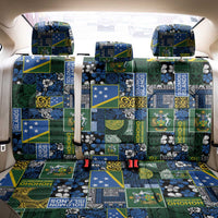 Solomon Islands Meri Kirihimete Back Car Seat Cover Pacific Patchwork Xmas Vibes - Polynesian Pride