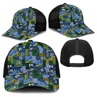 Solomon Islands Meri Kirihimete Baseball Net Cap Pacific Patchwork Xmas Vibes - Polynesian Pride