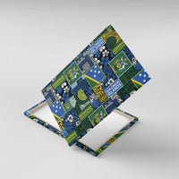 Solomon Islands Meri Kirihimete Canvas Wall Art Pacific Patchwork Xmas Vibes - Polynesian Pride