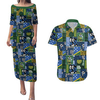 Solomon Islands Meri Kirihimete Couples Matching Puletasi and Hawaiian Shirt Pacific Patchwork Xmas Vibes - Polynesian Pride