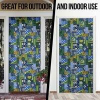 Solomon Islands Meri Kirihimete Door Cover Pacific Patchwork Xmas Vibes - Polynesian Pride