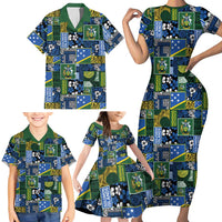 Solomon Islands Meri Kirihimete Family Matching Short Sleeve Bodycon Dress and Hawaiian Shirt Pacific Patchwork Xmas Vibes LT9 - Polynesian Pride