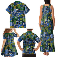 Solomon Islands Meri Kirihimete Family Matching Tank Maxi Dress and Hawaiian Shirt Pacific Patchwork Xmas Vibes LT9 - Polynesian Pride