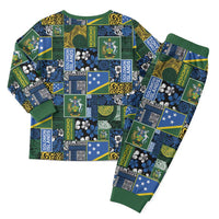 Solomon Islands Meri Kirihimete Christmas Pajama Set Pacific Patchwork Xmas Vibes LT9 - Polynesian Pride