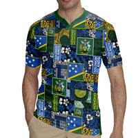 Solomon Islands Meri Kirihimete Rugby Jersey Pacific Patchwork Xmas Vibes LT9 - Polynesian Pride